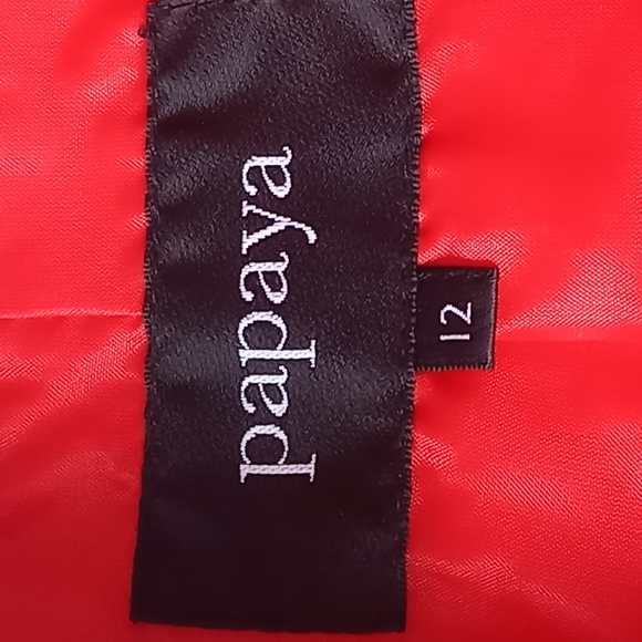 Size 12 Red Mid Thigh Length Belted Trench Coat - Picture 9 of 10